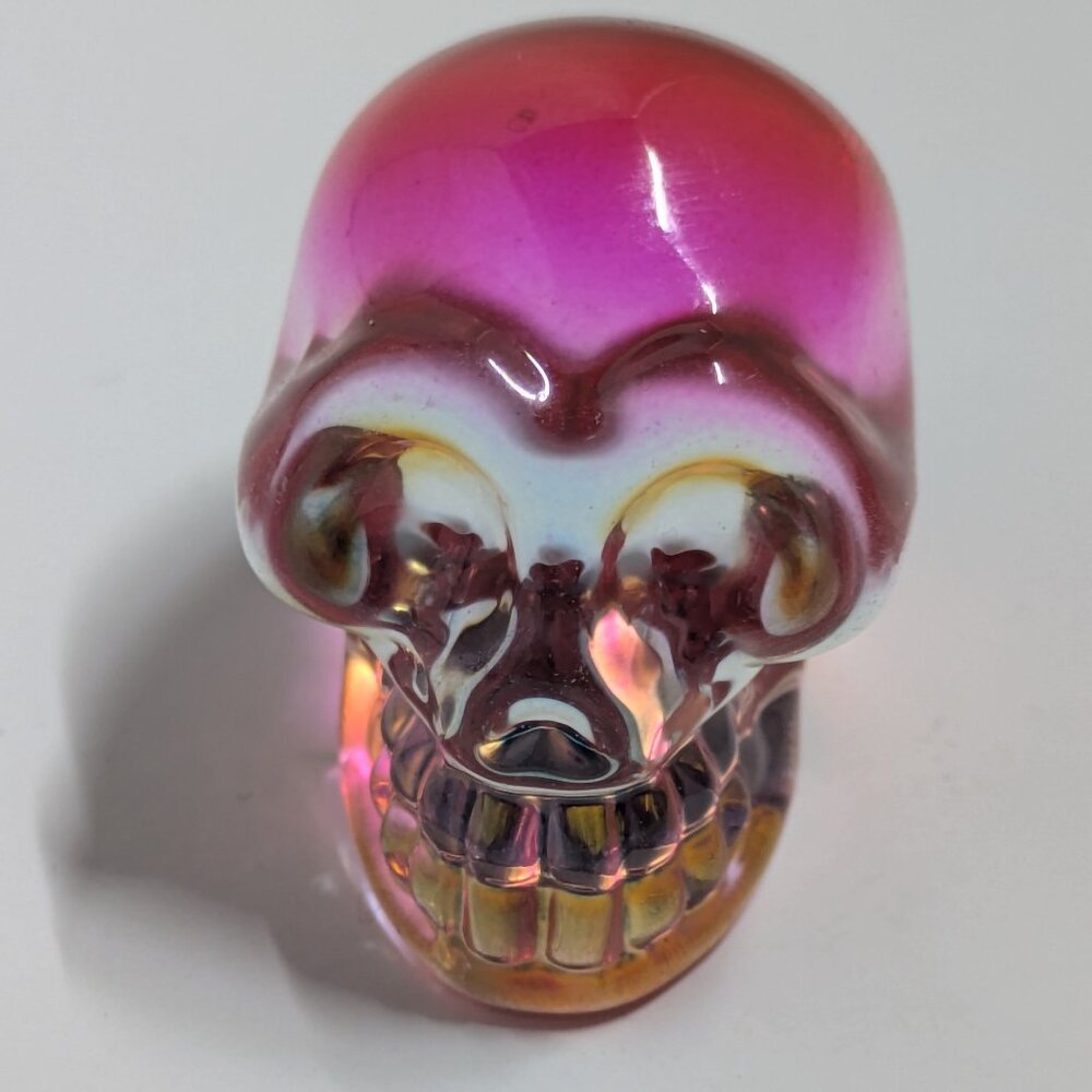 1inch Mini Crystal Skull Head Statues Clear Skull Figurines Glass Electroplated